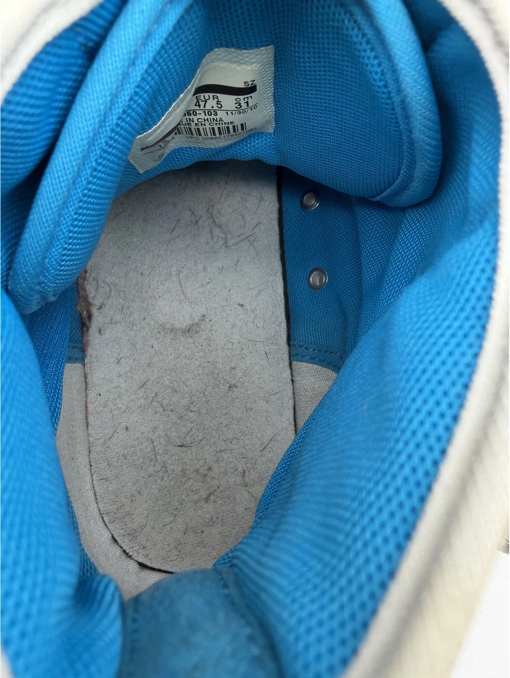 Vintage Jordan High Top Sneakers White with Blue and Beige Accents, Size 13